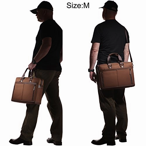 Banuce Waterproof Nylon Faux Laptop Messenger Bag for Men 15 inch Business Work Tote Briefcase Slim