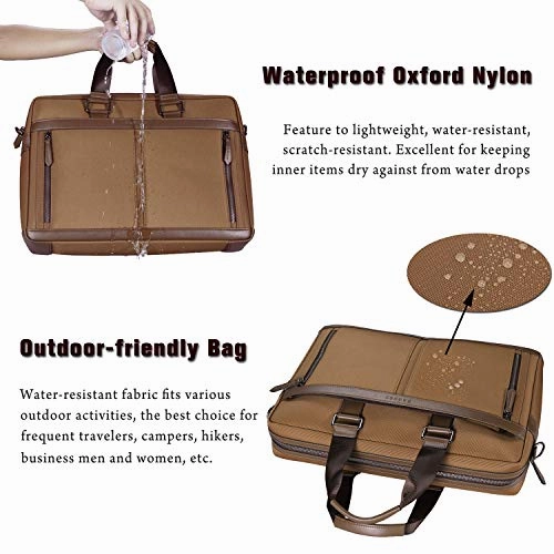 Banuce Waterproof Nylon Faux Laptop Messenger Bag for Men 15 inch Business Work Tote Briefcase Slim