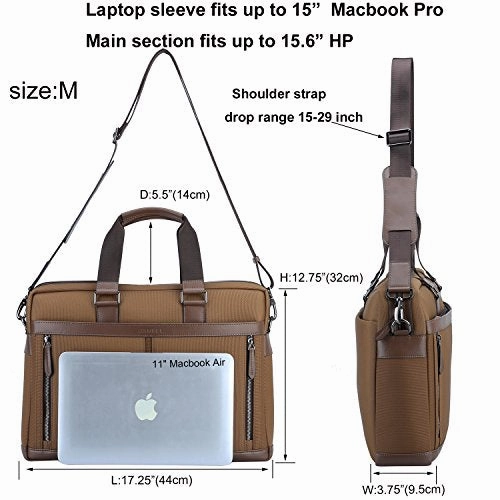 Banuce Waterproof Nylon Faux Laptop Messenger Bag for Men 15 inch Business Work Tote Briefcase Slim