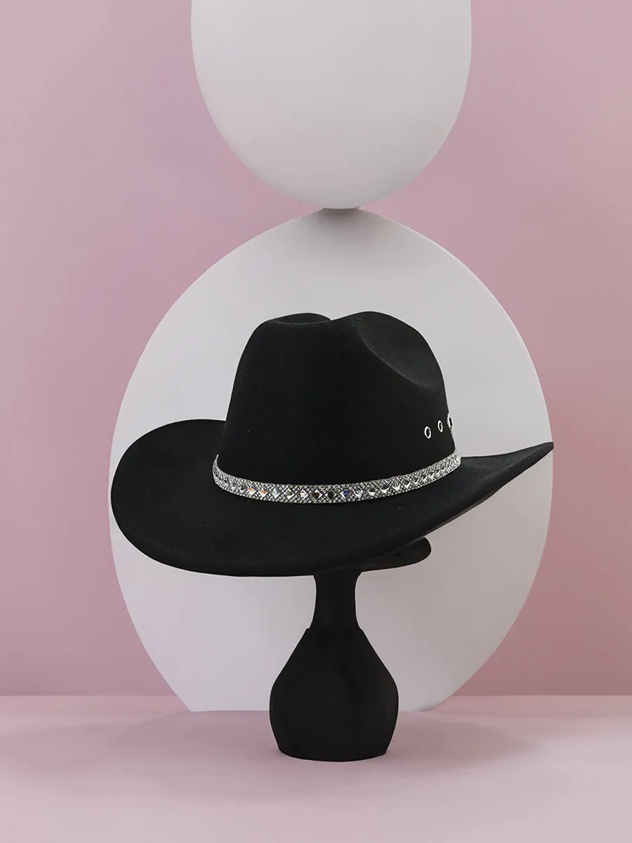 Baye Rhinestone Trim Fedora