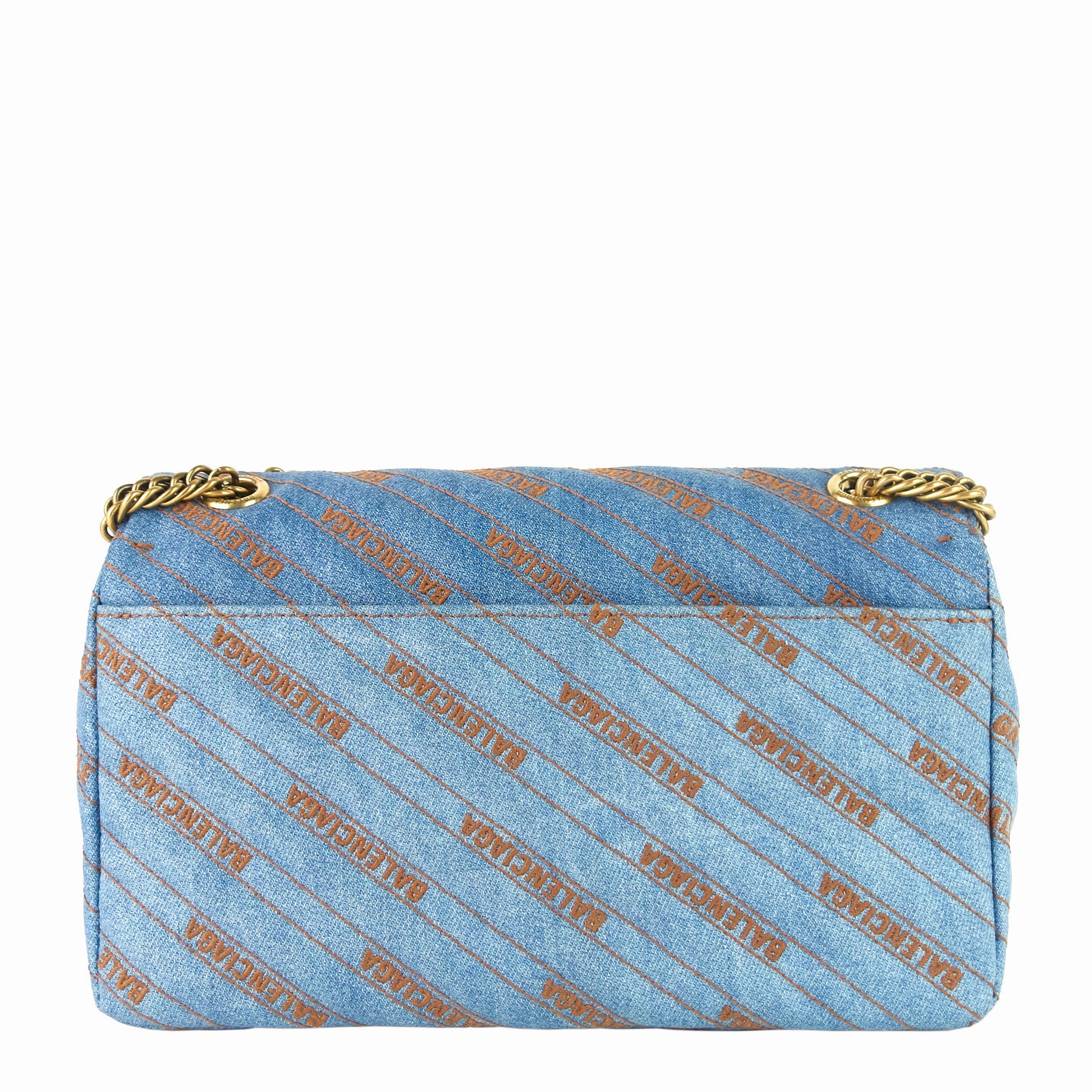BB Medium Coated Logo Denim Crossbody Bag