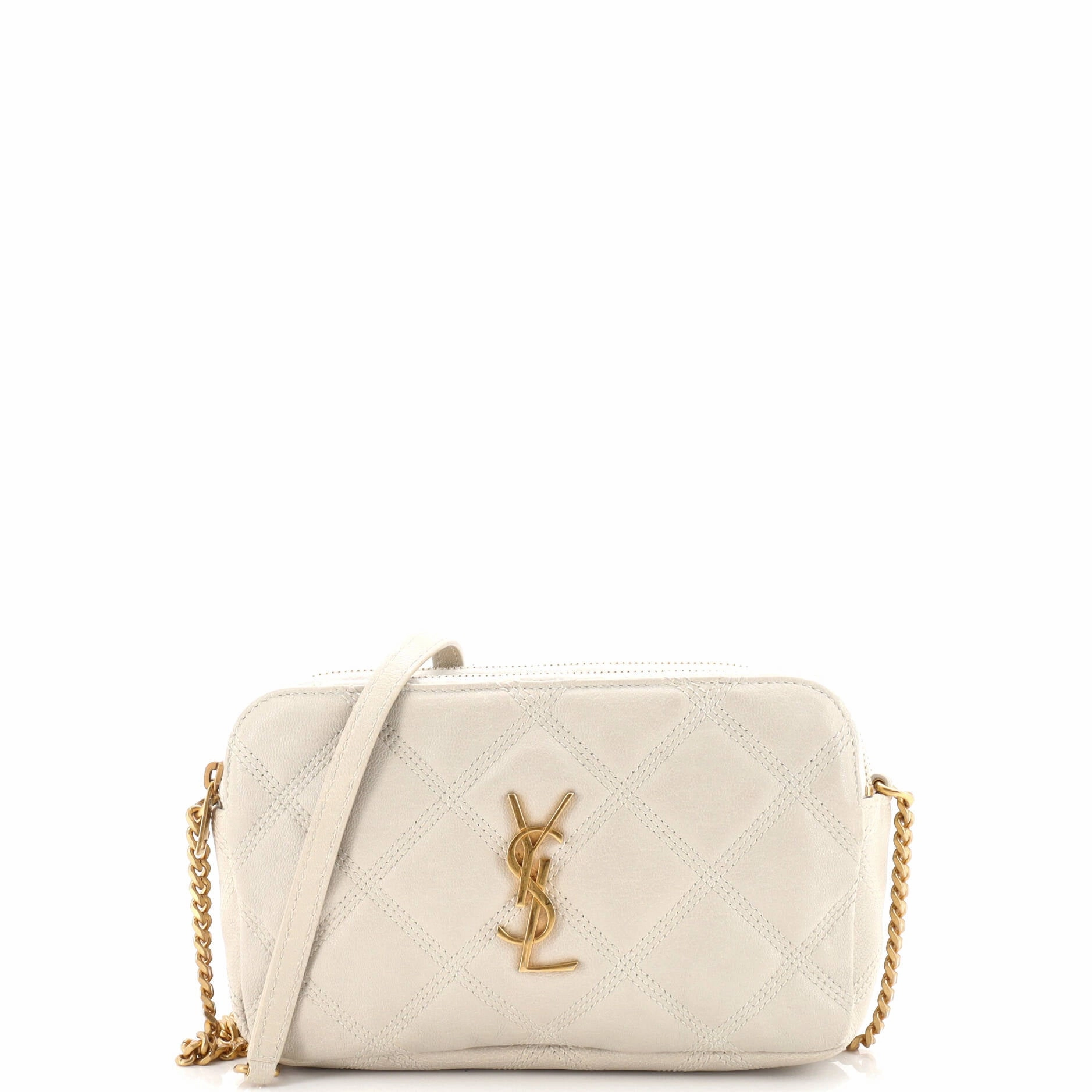 Becky Double Zip Crossbody Bag Quilted Leather Mini