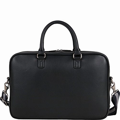 Ben Sherman Faux Leather Top Zip 15.0" Computer Bag Laptop Briefcase, Black, One Size