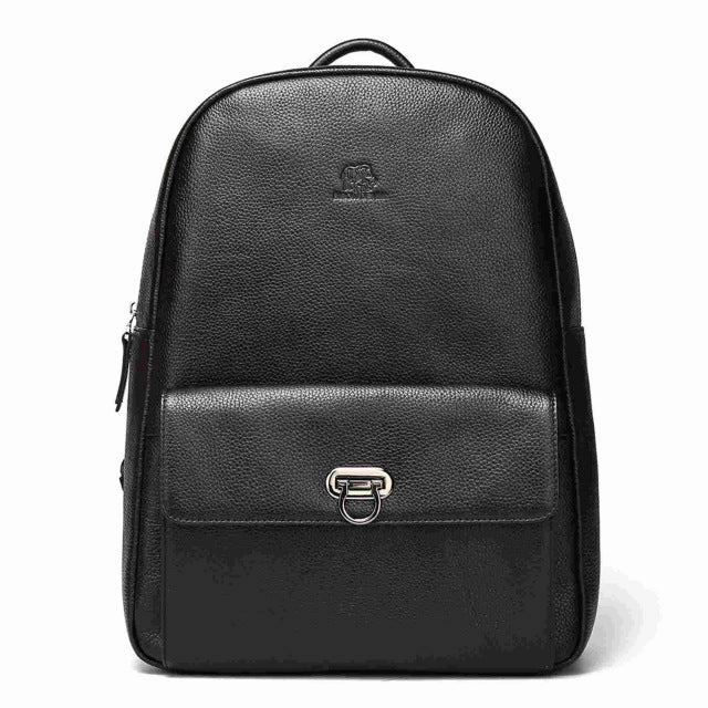 Bison Denim Genuine Leather Male Backpack Casual Travel Daypack Laptop Backpack For College Cowskin