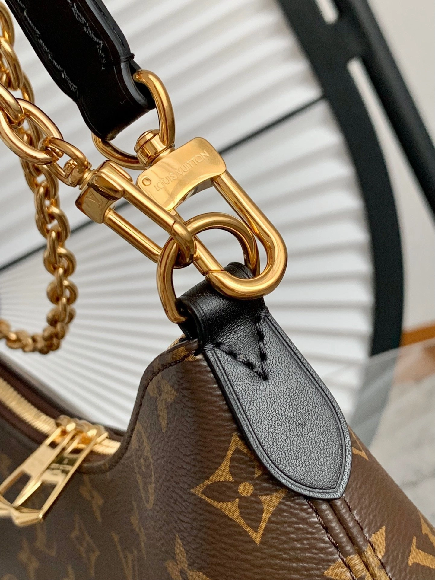 Black Boulogne Monogram Canvas Leather Bag Leather Crossbody Bag for Women