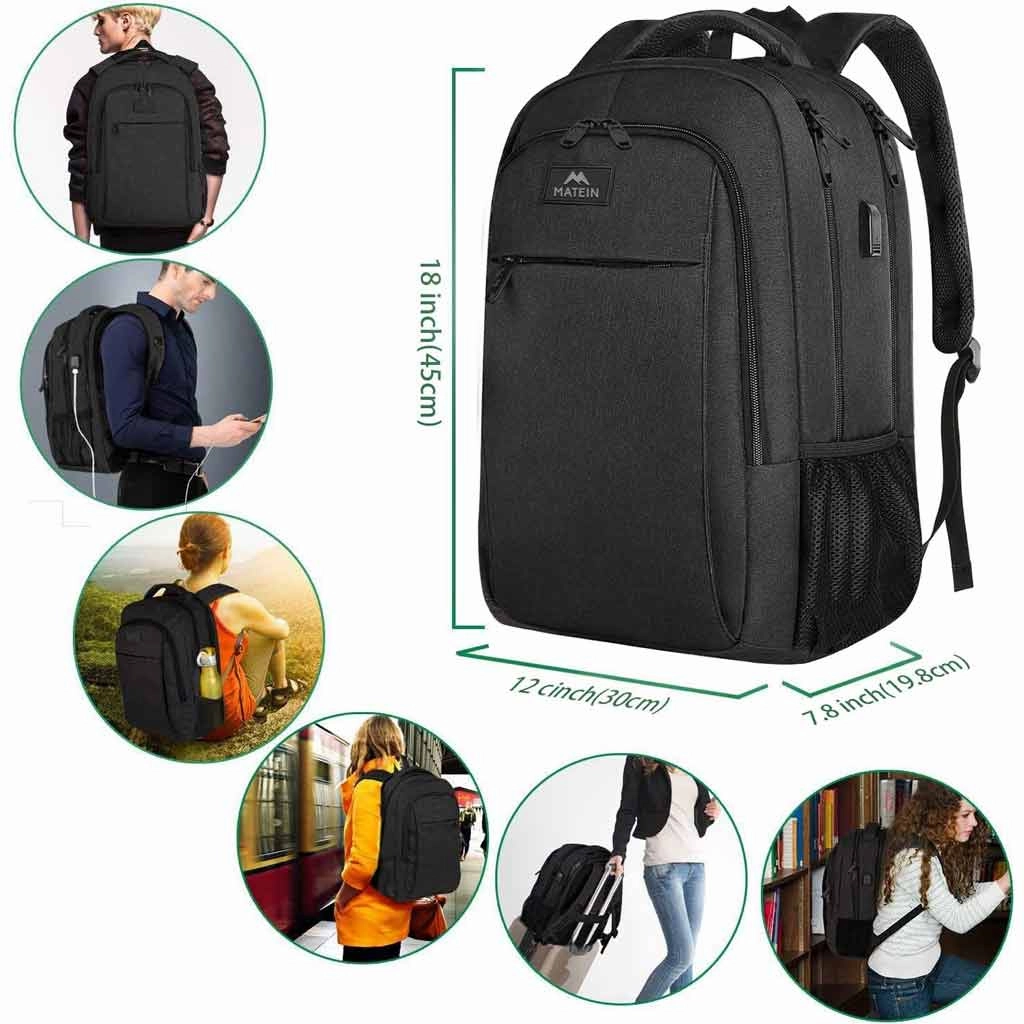 Black Mlassic Travel Laptop Backpack