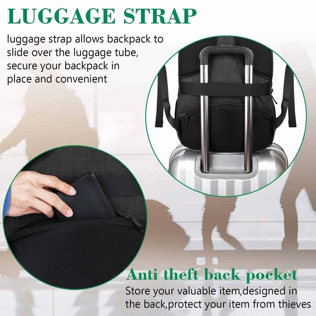 Black Mlassic Travel Laptop Backpack