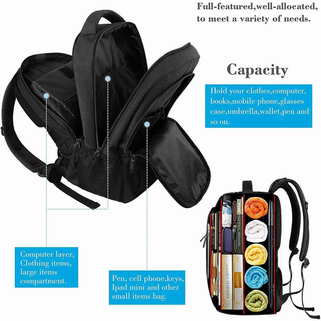 Black Mlassic Travel Laptop Backpack