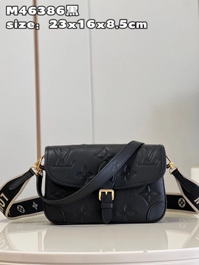 Black Monogram Empreinte Leather Diane Leather Crossbody Bag for Women