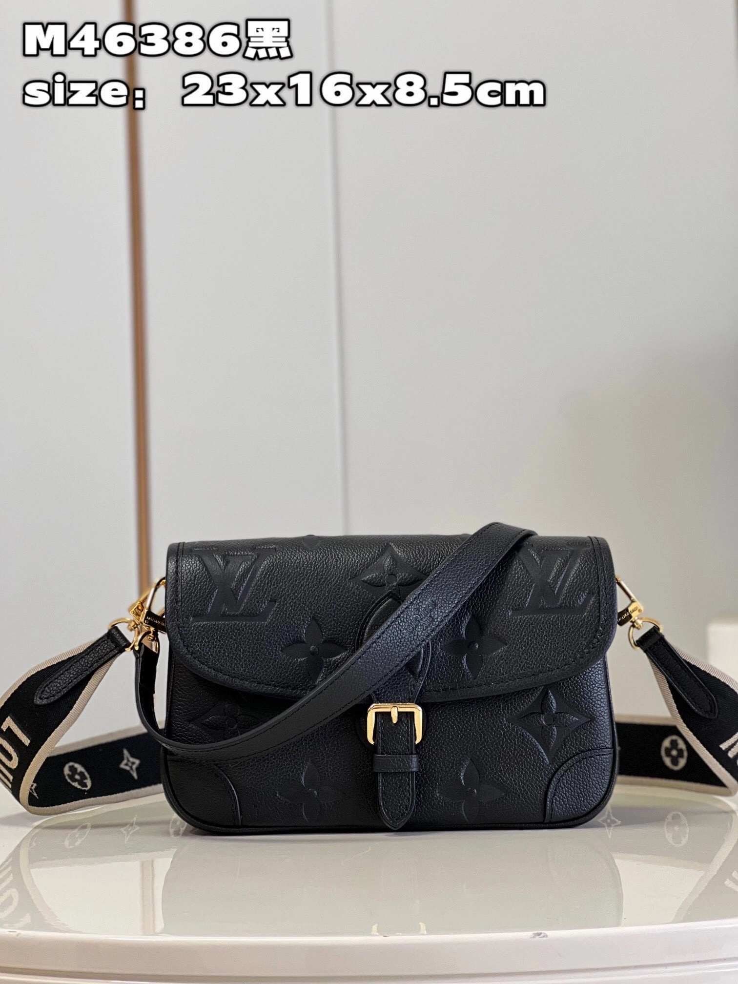 Black Monogram Empreinte Leather Diane Leather Crossbody Bag for Women