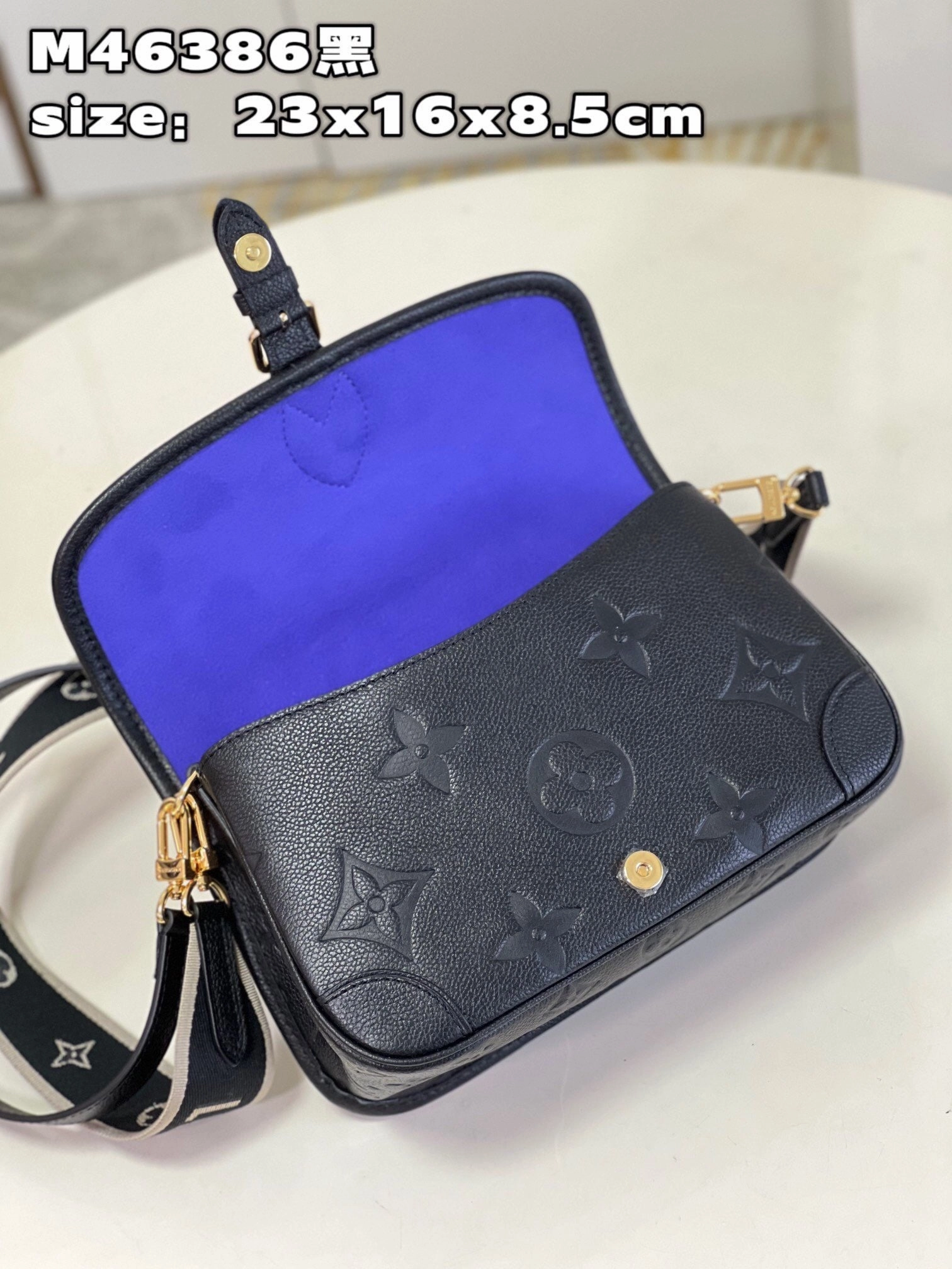 Black Monogram Empreinte Leather Diane Leather Crossbody Bag for Women