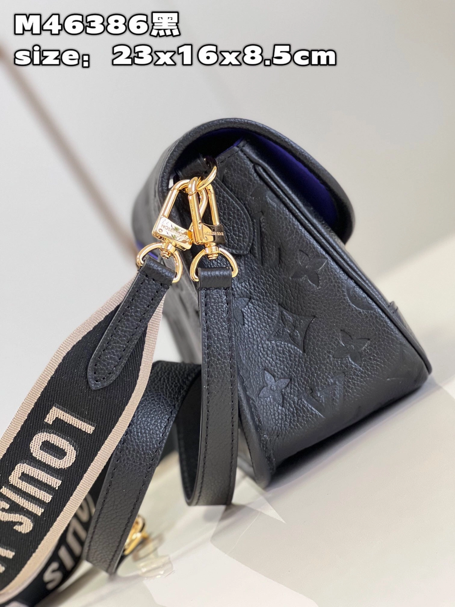 Black Monogram Empreinte Leather Diane Leather Crossbody Bag for Women