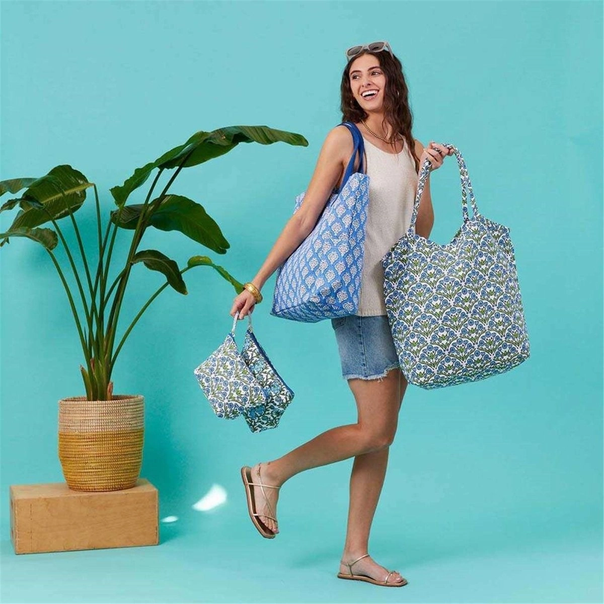 Blaire Blue Bucket Bag