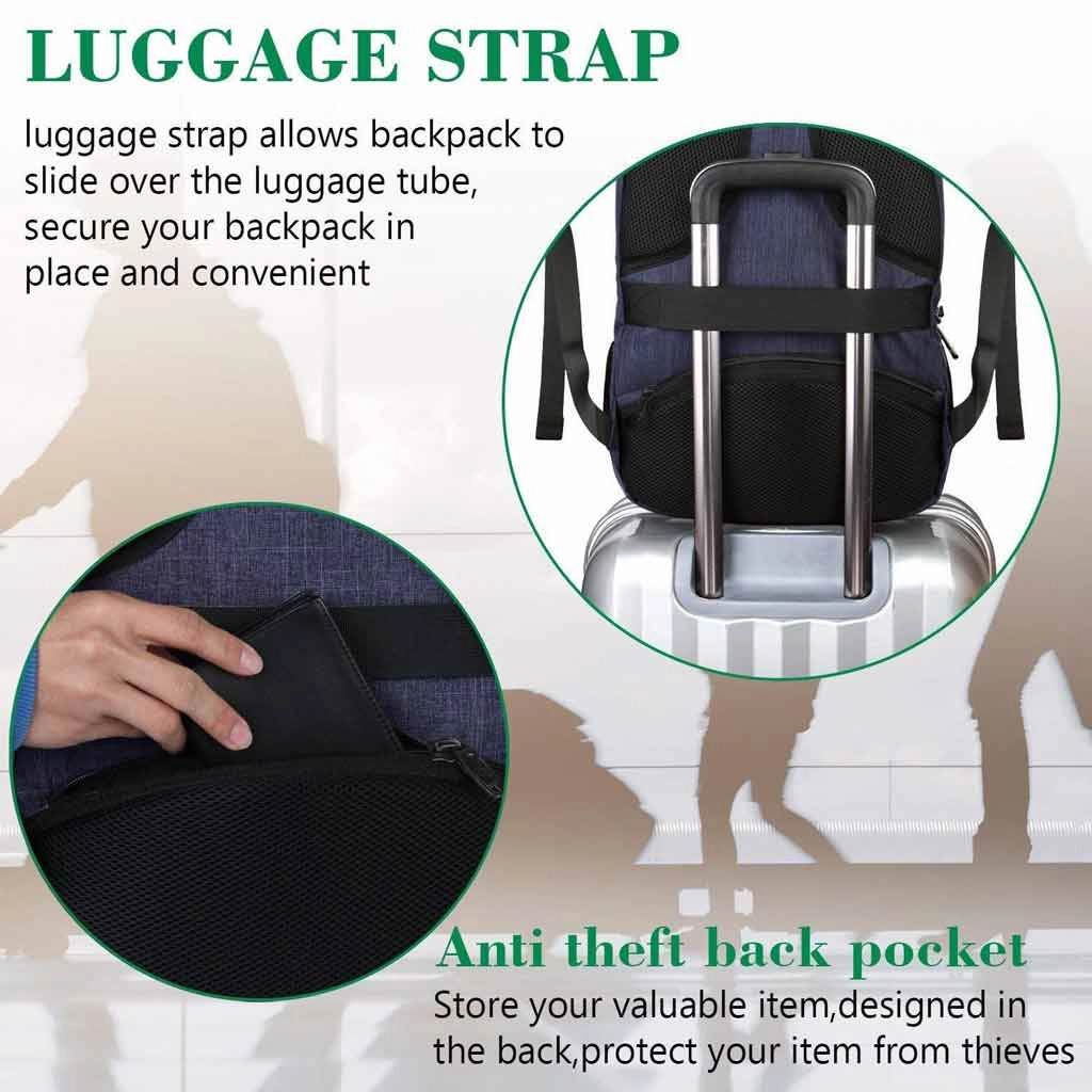 Blue Mlassic Travel Laptop Backpack