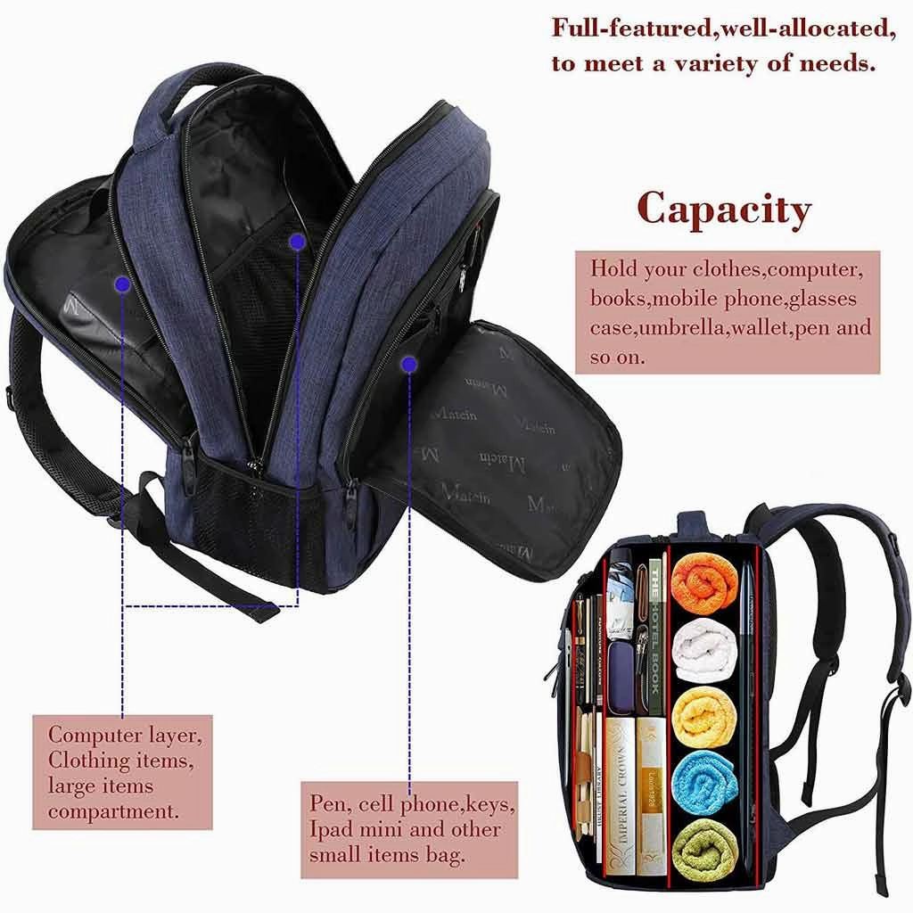 Blue Mlassic Travel Laptop Backpack