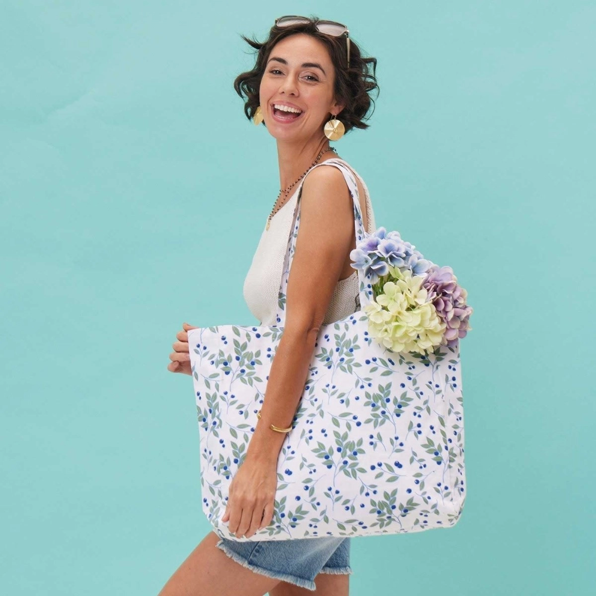 Blueberries Little Shopper Tote Bag