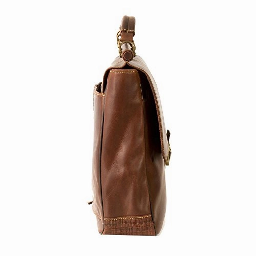 Boconi Bryant Dowel Rod Brief (Antique Mahogany With Houndstooth)