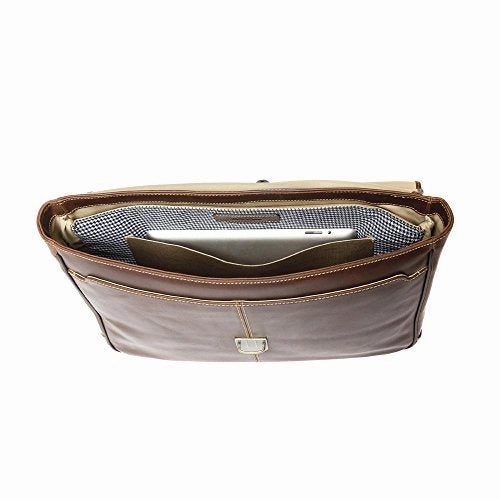 Boconi Bryant Dowel Rod Brief (Antique Mahogany With Houndstooth)