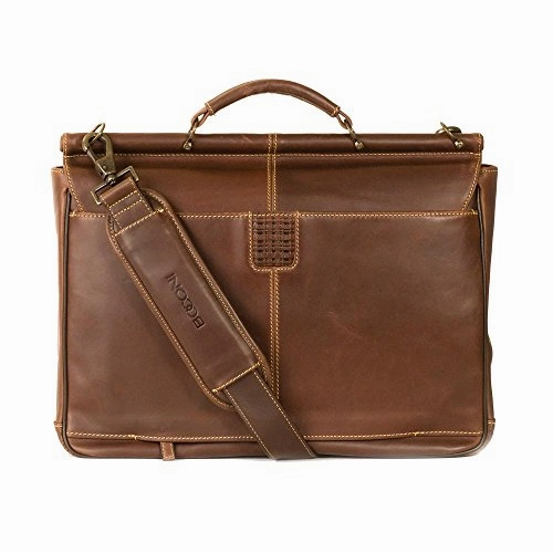 Boconi Bryant Dowel Rod Brief (Antique Mahogany With Houndstooth)