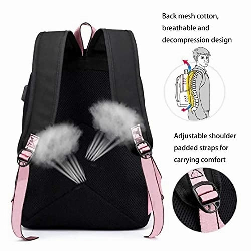 Boosos Usb Bts Backpack K-Pop Casual Backpack Daypack Laptop Bag College Bag School Bag Jimin Suga Jin Taehyung V Jungkook