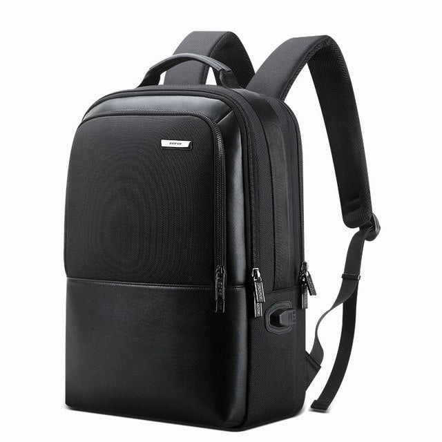 Bopai Leather Backpack Men Anti Theft Backpack Usb Charging Laptop Backpack For 15.6 Inch