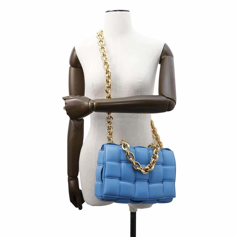 Bottega Veneta Cassette ChainShoulder Bag Light Blue631421 Lambskin