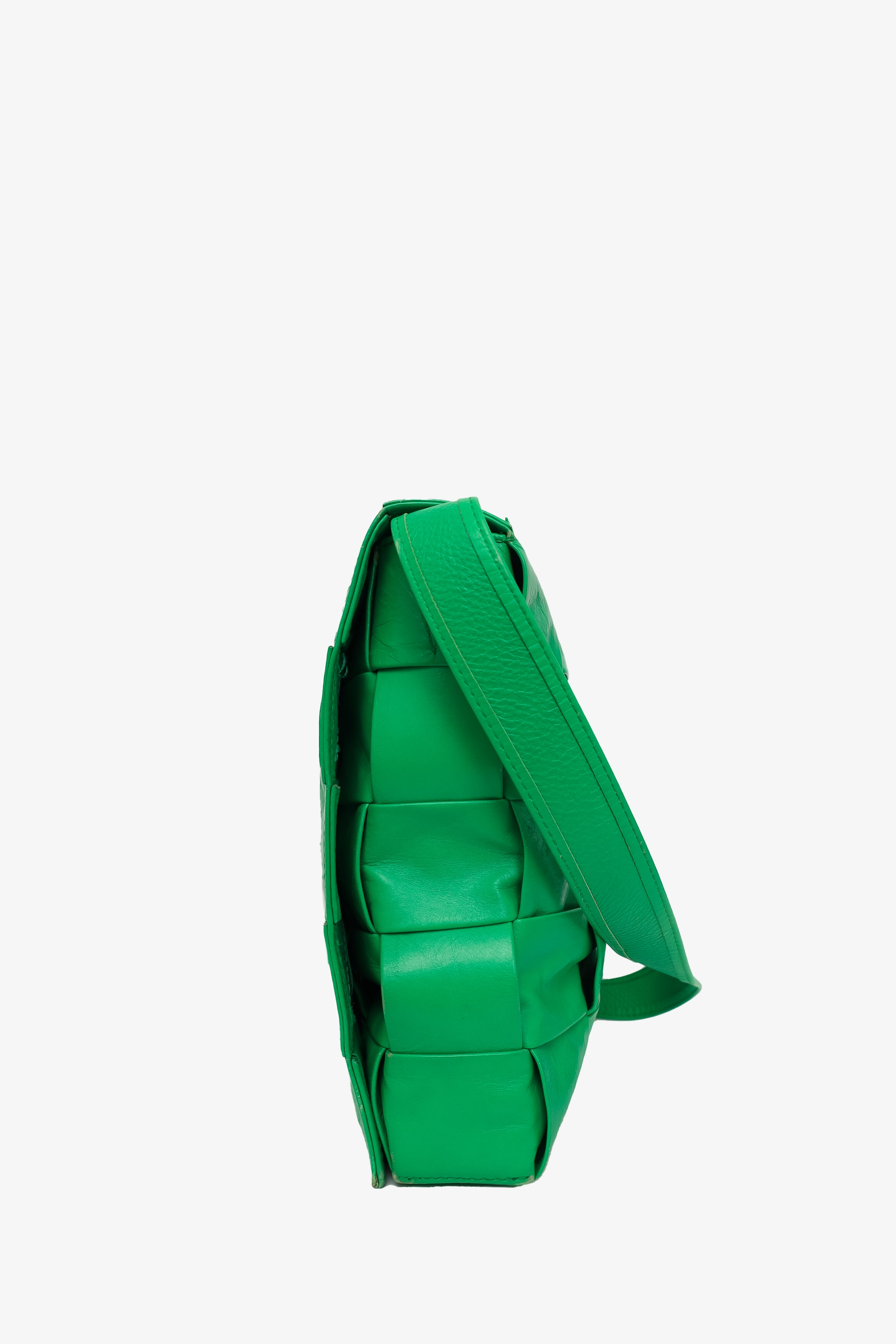 Bottega Veneta Green Maxi Intrecciato Cassette Crossbody Bag