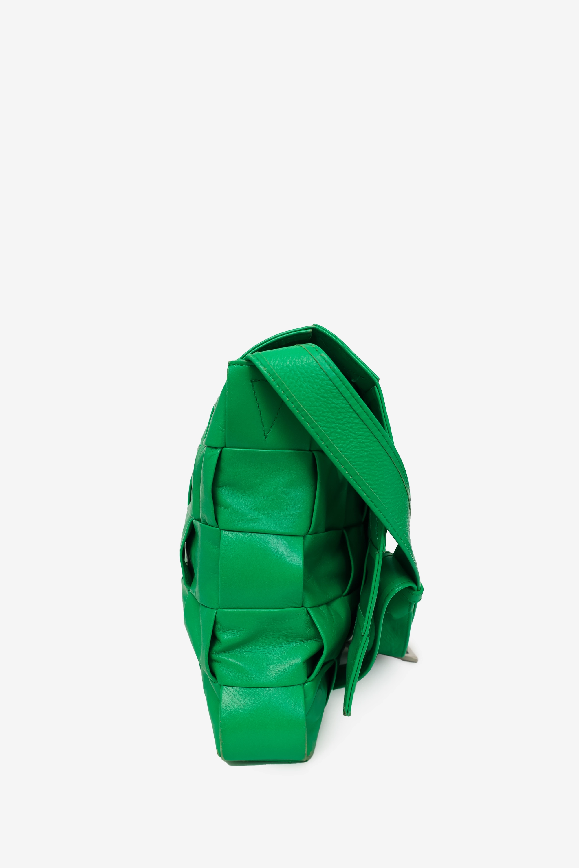Bottega Veneta Green Maxi Intrecciato Cassette Crossbody Bag