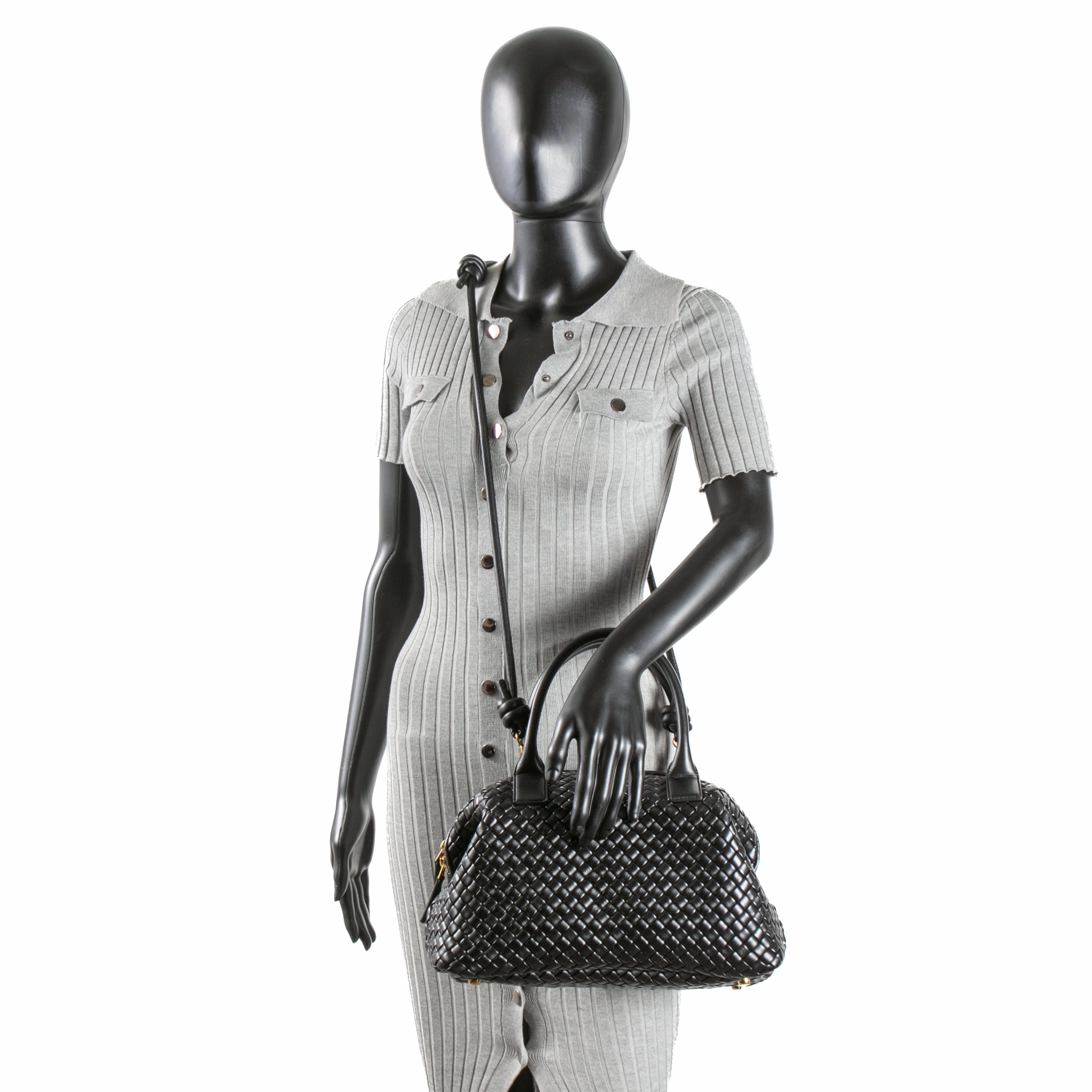 BOTTEGA VENETA Intrecciato Bowler Bag - Black
