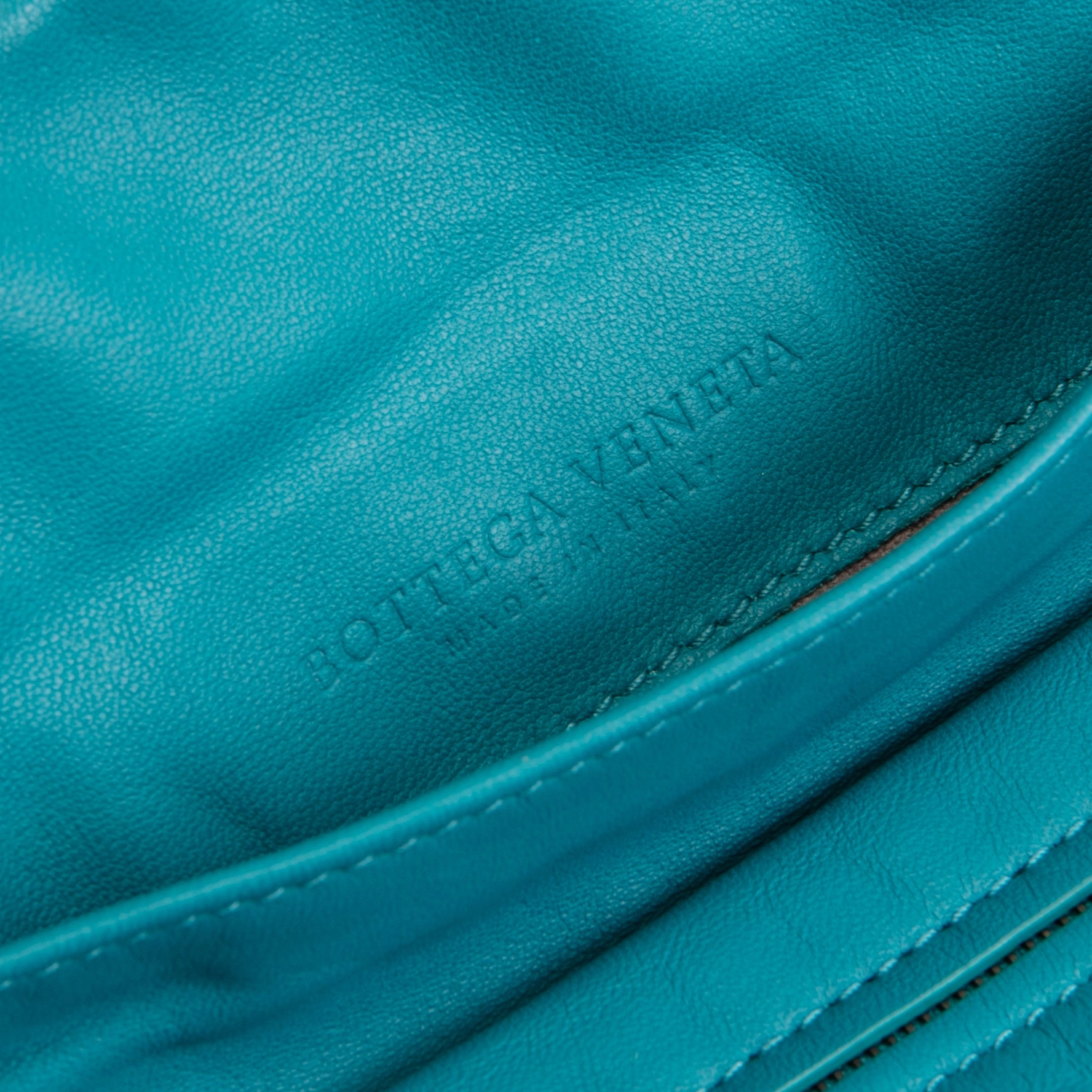 BOTTEGA VENETA Intrecciato Chain Flap Crossbody - Teal