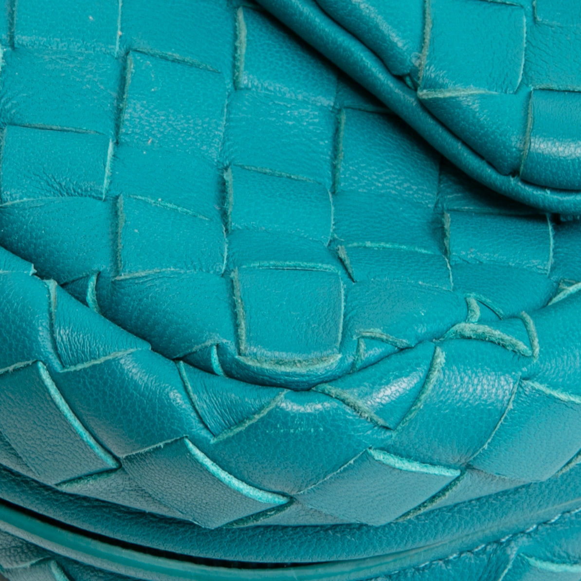 BOTTEGA VENETA Intrecciato Chain Flap Crossbody - Teal