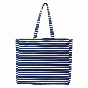 Breton Stripe Little Shopper Tote Bag - 100% Cotton