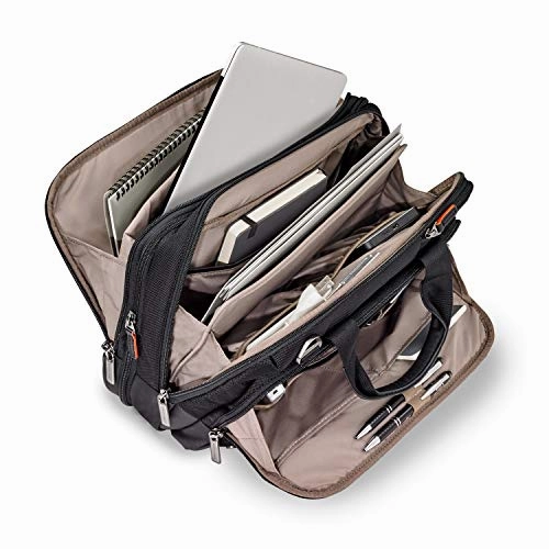 Briggs & Riley Small Expandable Brief Briefcase Black One Size