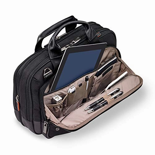 Briggs & Riley Small Expandable Brief Briefcase Black One Size