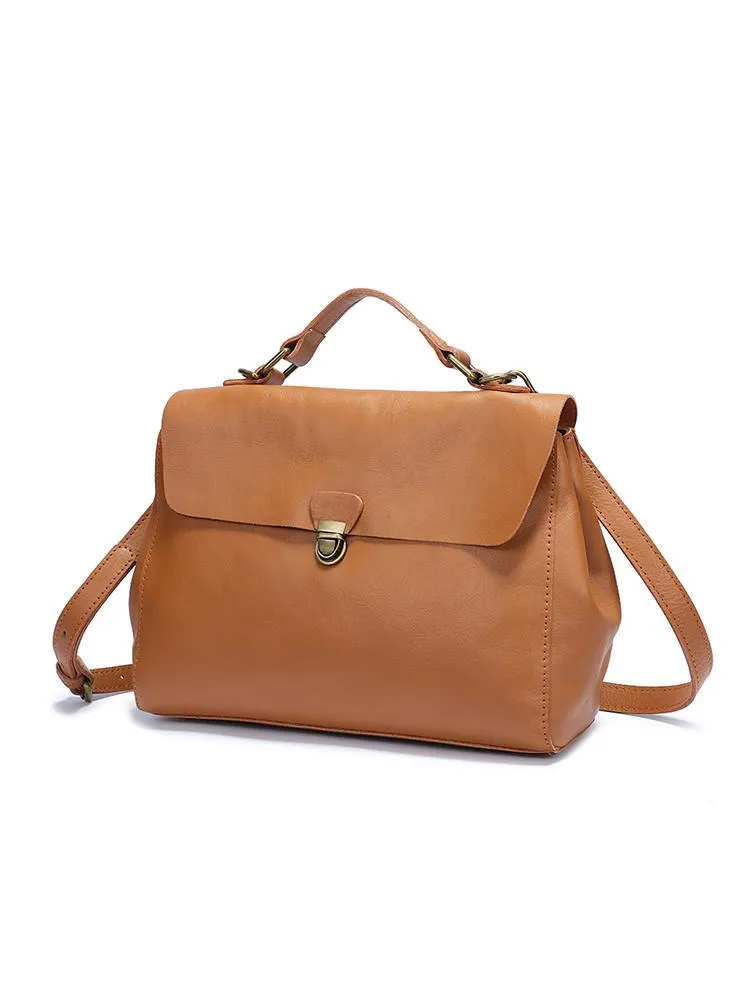 Brown Leather Womens Vintage Handbag Purse Shoulder Black Women's Work Handbag for Ladies