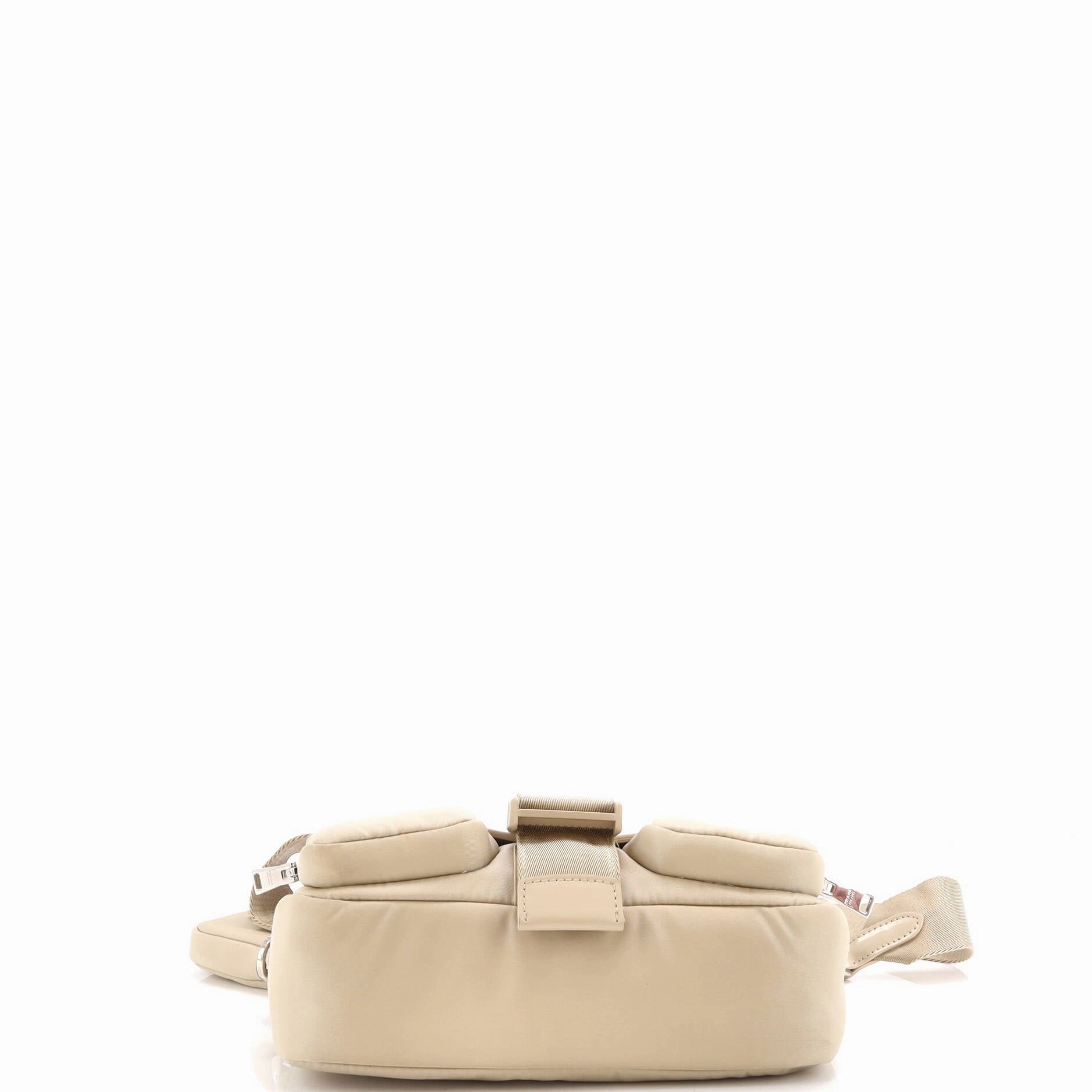 Buckle Pocket Crossbody Bag Spazzolato Leather and Tessuto