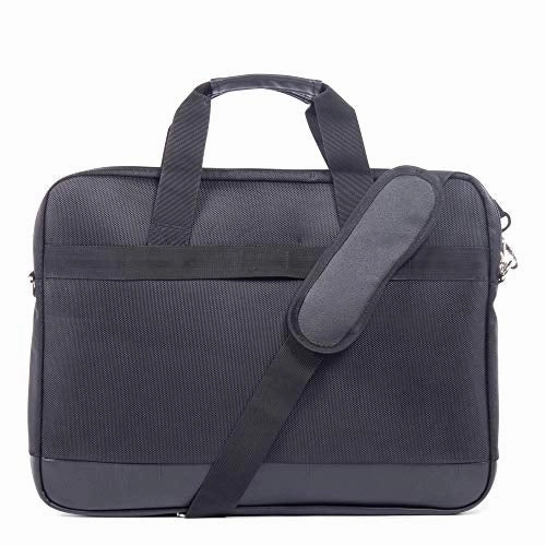 Bugatti Gregory Executive Briefcase, Ballistic Nylon with Synthetic Leather Trim, Black