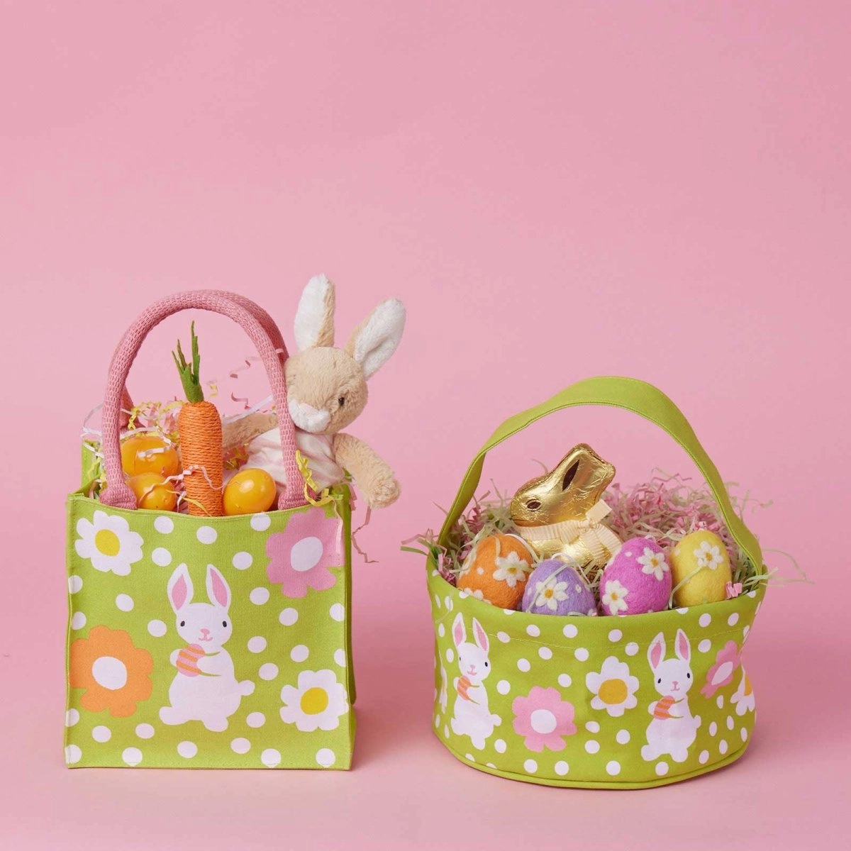 Bunny Hop Canvas Easter Basket
