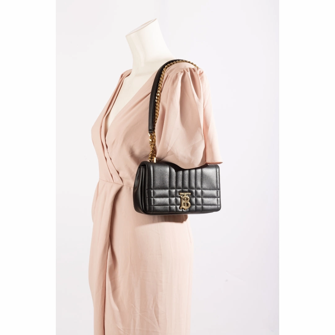 Burberry Black Quilted Leather Small Lola Crossbody Bag
