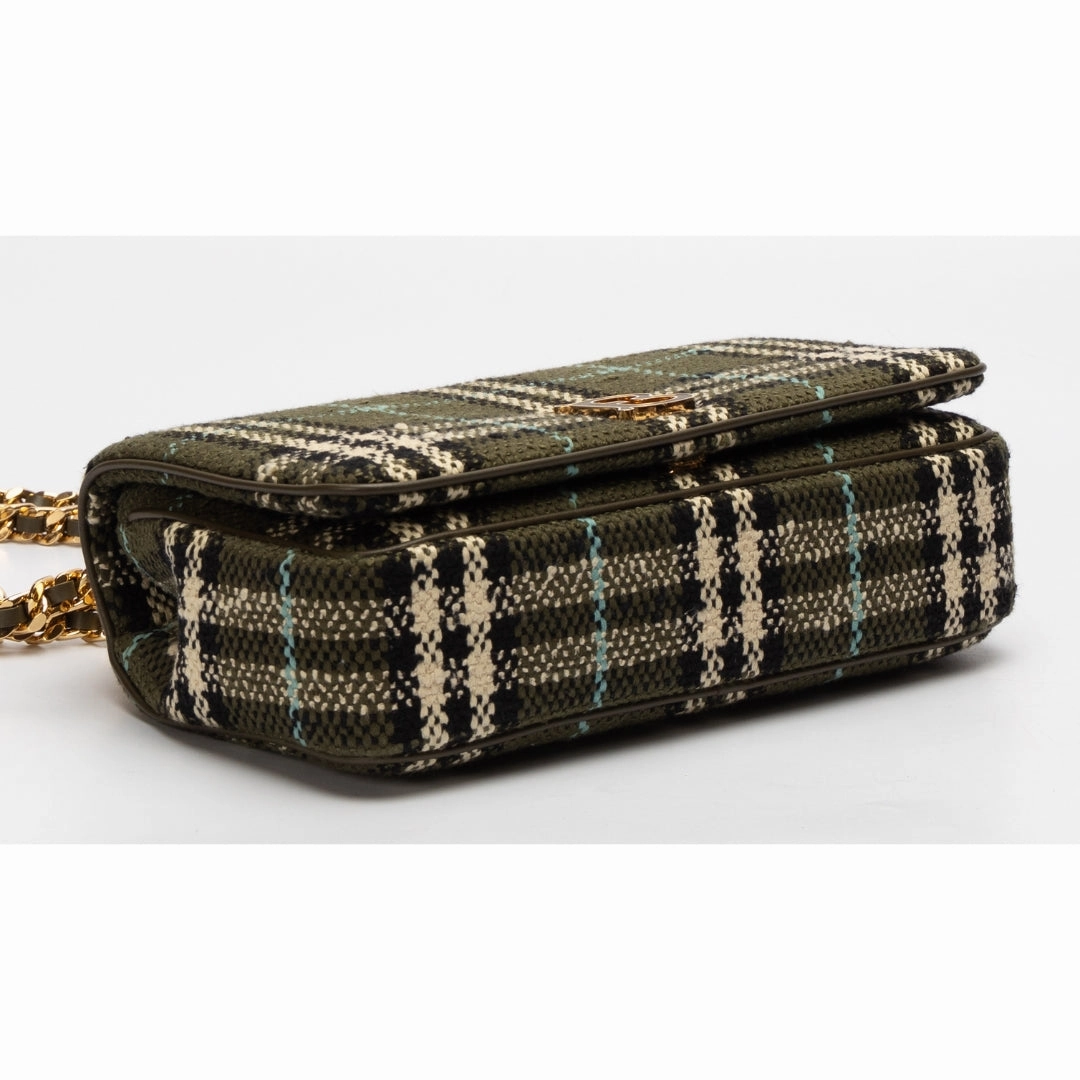 Burberry Lola Boucle Checked Crossbody Bag
