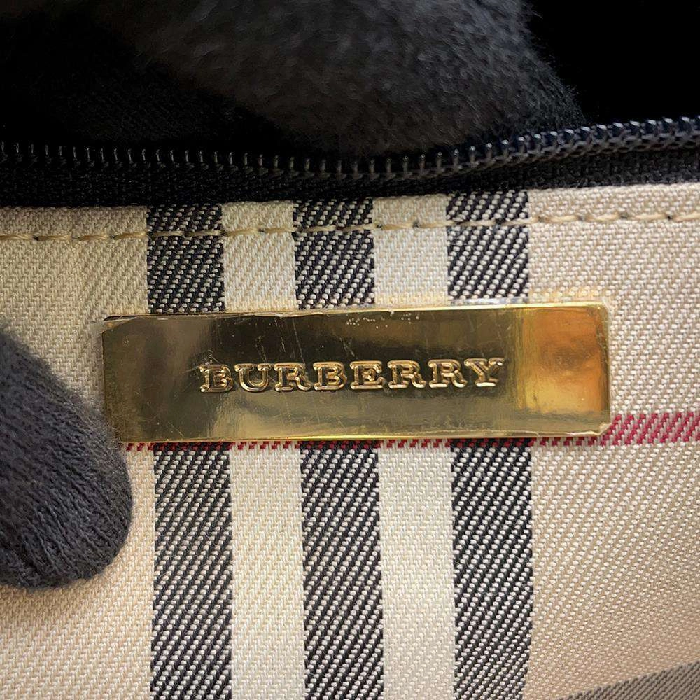 BURBERRY Nova Check Shoulder Bag Black Leather