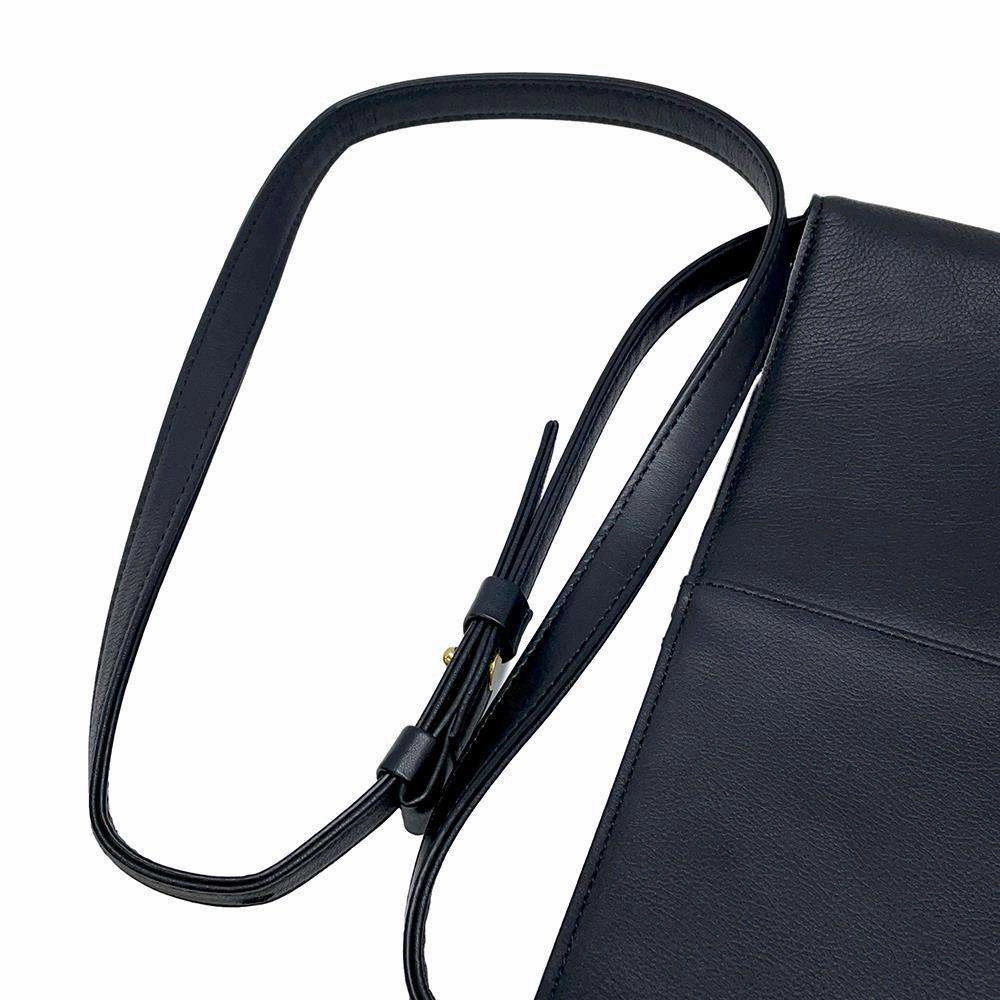 BURBERRY Nova Check Shoulder Bag Black Leather