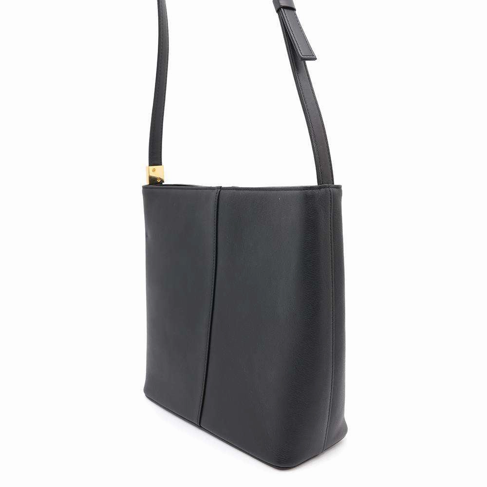 BURBERRY Nova Check Shoulder Bag Black Leather