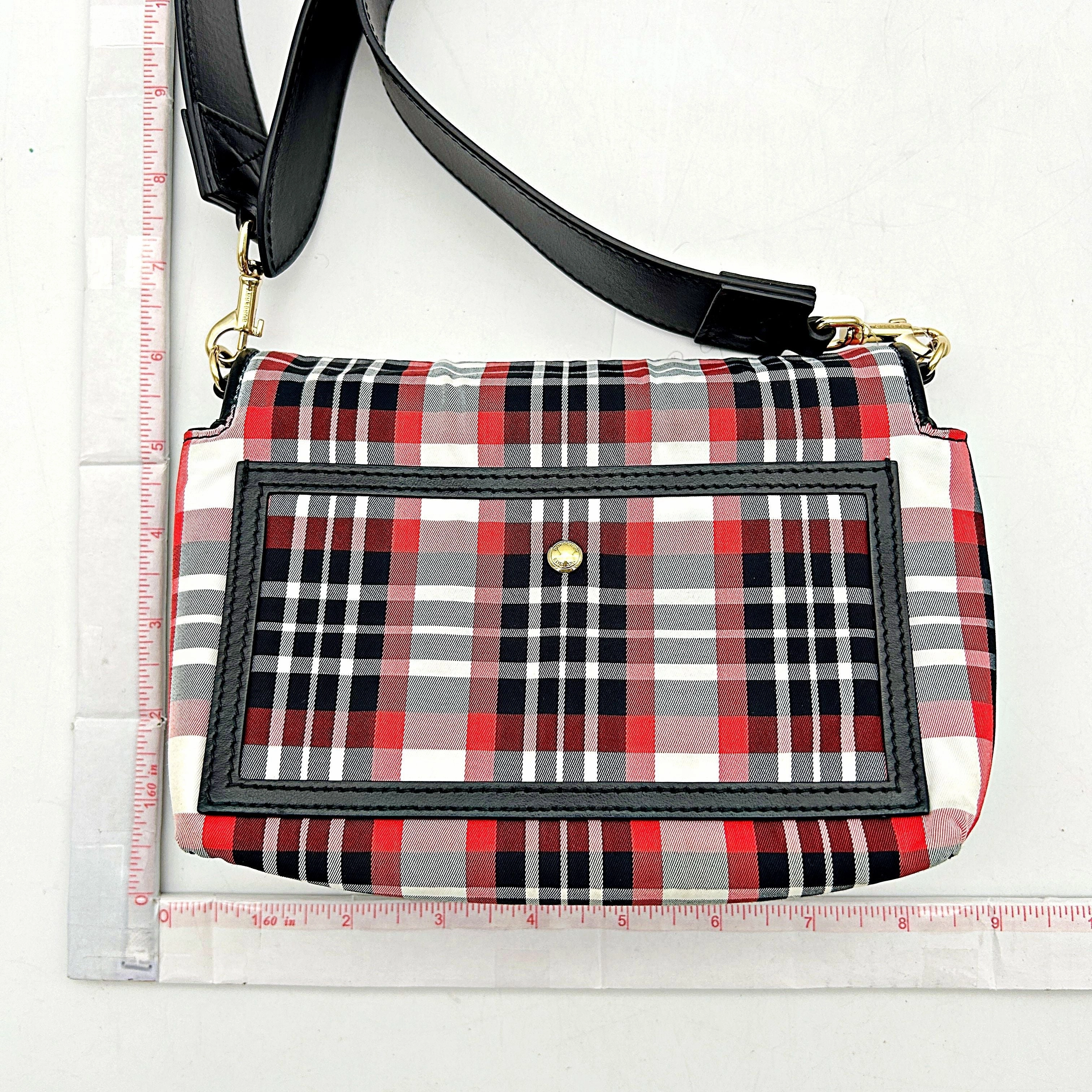 BURBERRY Nylon Hackberry Crossbody Bag Red Black White bb8835cc