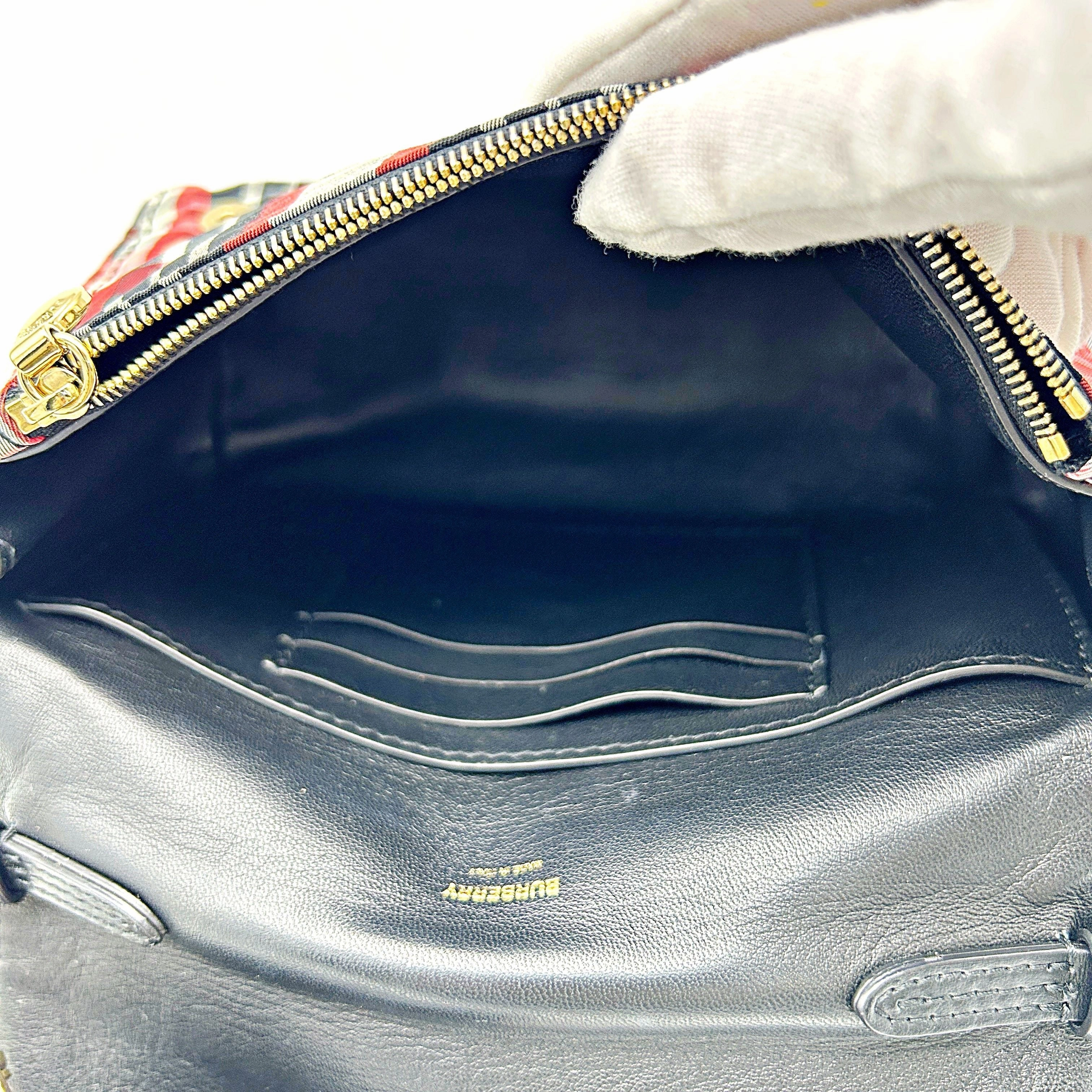 BURBERRY Nylon Hackberry Crossbody Bag Red Black White bb8835cc