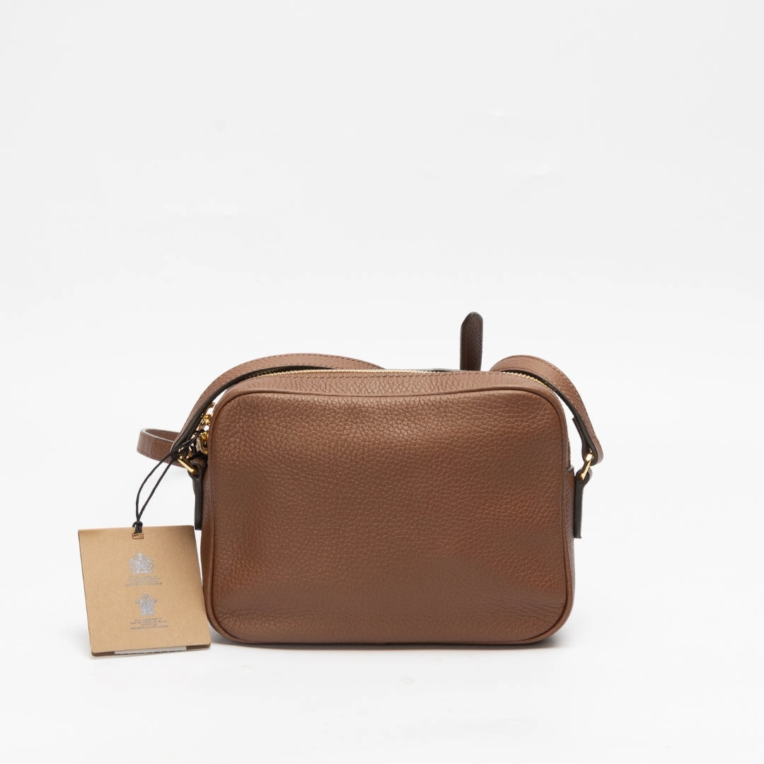 Burberry Small Branded Brown Leather Camera Crossbody Bag