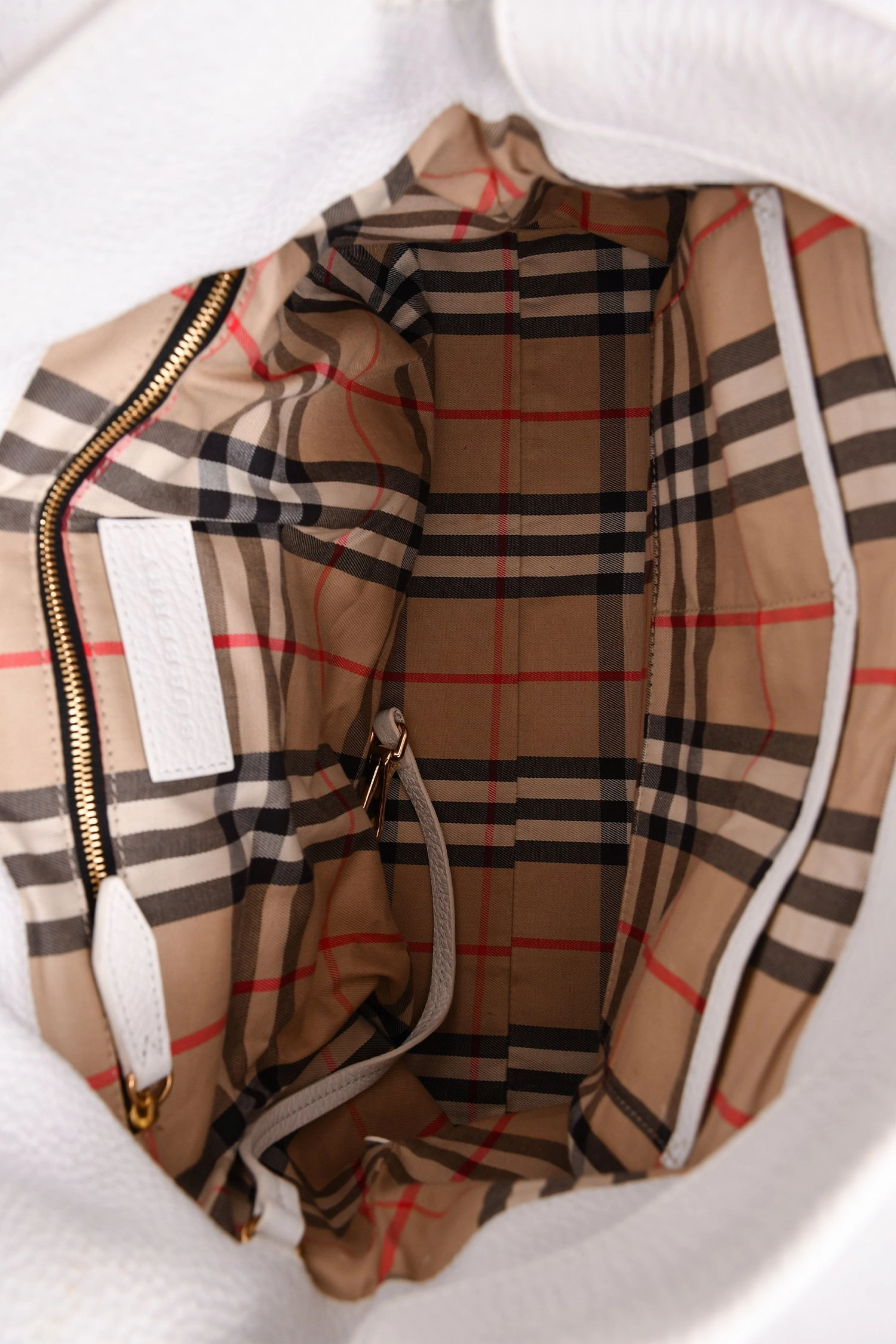 Burberry White Leather Shoulder Bag