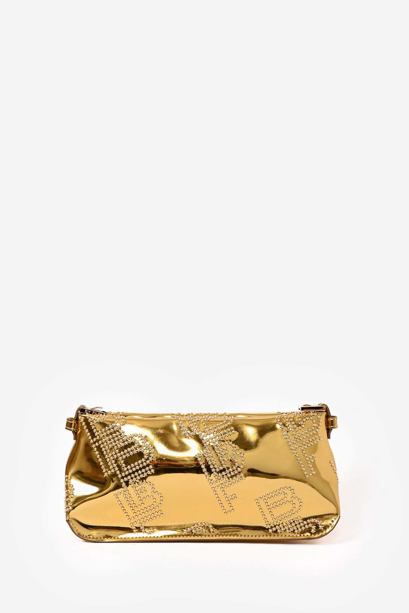 By Far Metallic Gold 'Dulce' Crystal Embellished Shoulder Bag