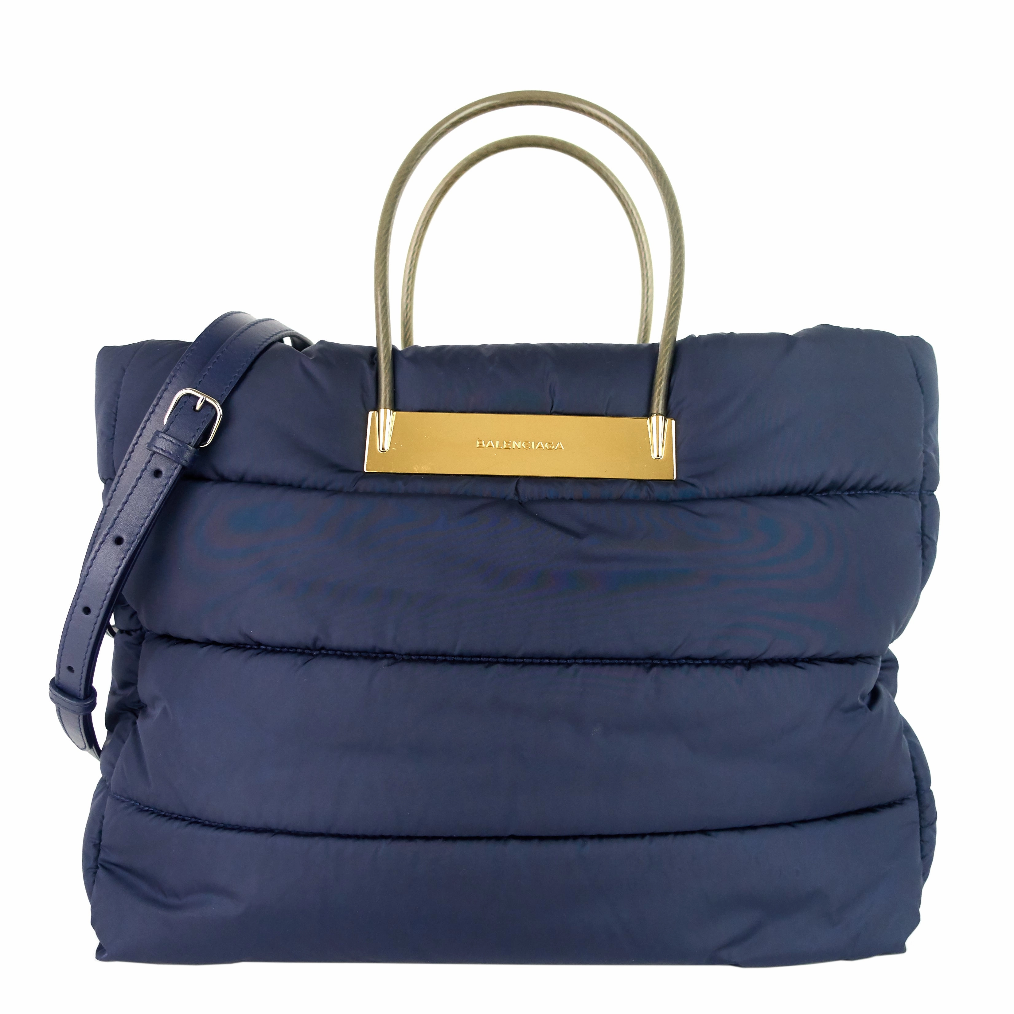 Cable Nylon Puffer Tote Bag