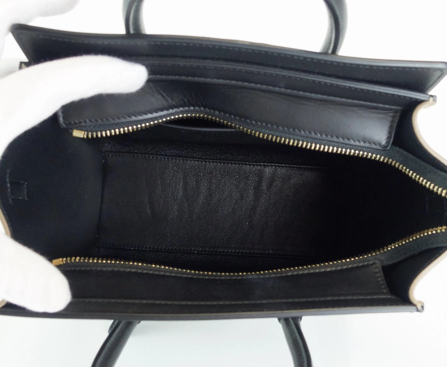 Calf Leather and Suede Tricolour Nano Luggage Bag